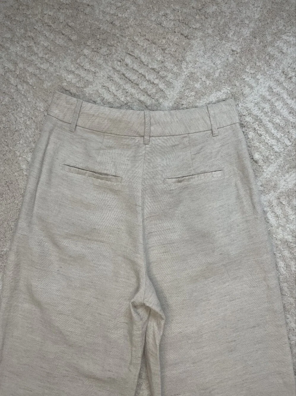 Aritzia Wide-Leg High-Rise Linen-Blend Pants in Light Oat Size 4